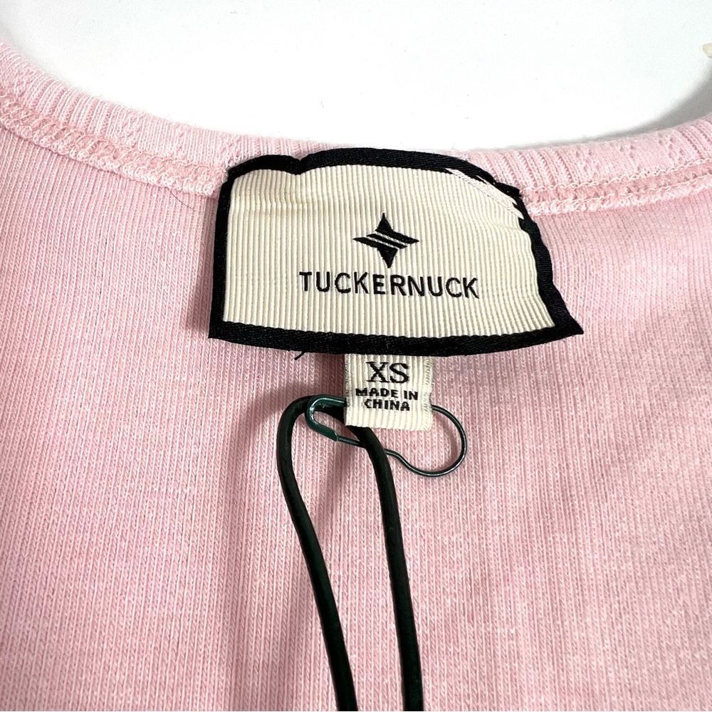 NWT Tuckernuck Pointelle Bridgette Scoop Neck Tee Pink Size XS - Picture 5 of 8